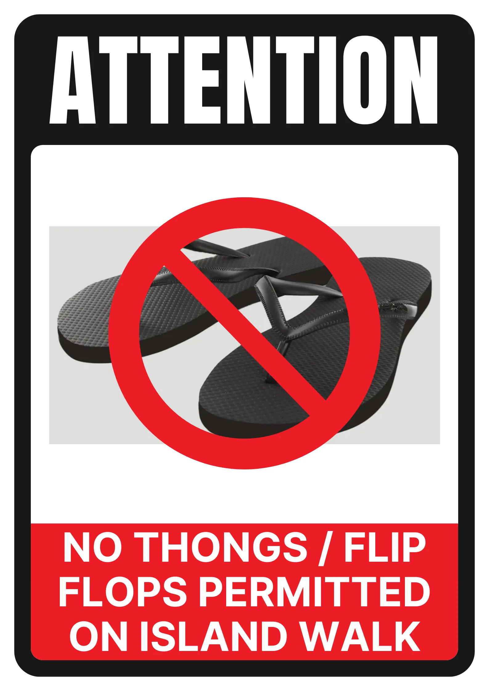 no thongs permitted